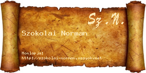 Szokolai Norman névjegykártya